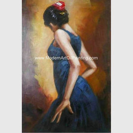 مرسومة باليد النفط الطلاء الاسباني / أنثى اللوحة فلامنكو راقصة قماش الفن