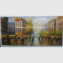 لوحة قماشية لمشهد شارع باريس حسب الطلب بحجم اللون للأسلوب الكلاسيكي الحديث