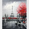 لوحة زيتية باريس قماشية حديثة مصنوعة يدويًا بواسطة سكين لوح
