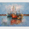 لوحات زيتية تجريدية مركب شراعي سميك / لوحات منظر طبيعي للقارب مرسومة يدويًا