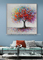 لوحة زيتية فنية حديثة ملونة تجريدية مرسومة يدويًا لوحة شجرة لغرفة المعيشة 32 &quot;X 32&quot;