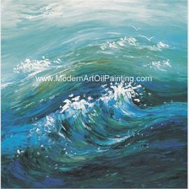 الفن التجريدي المعاصر يدويا اللوحة موجة البحر ، جدار الفن قماش مشدود