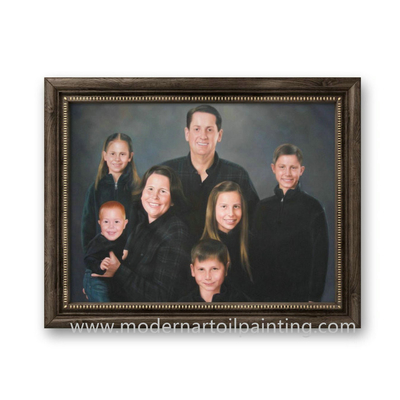 عائلة واقعية مخصصة صورة زيتية قماش 5 سنتيمتر لتزيين المنزل