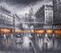 قماش لوحات باريس سيتي سكيب ، لوحة زيتية حديثة فن تجريدي الحانات