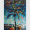 مرسومة باليد لوحة سكين النفط اللوحة البحرية المناظر البحرية خليج المكسيك جدار الفن الديكور