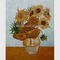 لوحات زيتية لريف فنسنت فان جوخ عباد الشمس مع ورق فيينا الذهبي 20 × 24 بوصة