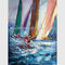لوحة تجريدية للقوارب الشراعية سكين لوحات ، مرسومة باليد قماش زيتي سميك الفن