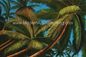 مرسومة باليد لوحات فنية هاواي ، أشجار جوز الهند المناظر الطبيعية النفط الطلاء على قماش