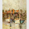 مؤطرة لوحة زيتية سكين سكين ، مجردة المراكب الشراعية مشهد جدار الفن اللوحة
