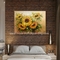 عباد الشمس لوحة سكين النفط اللوحة الزهور جدار الفن لغرفة النوم